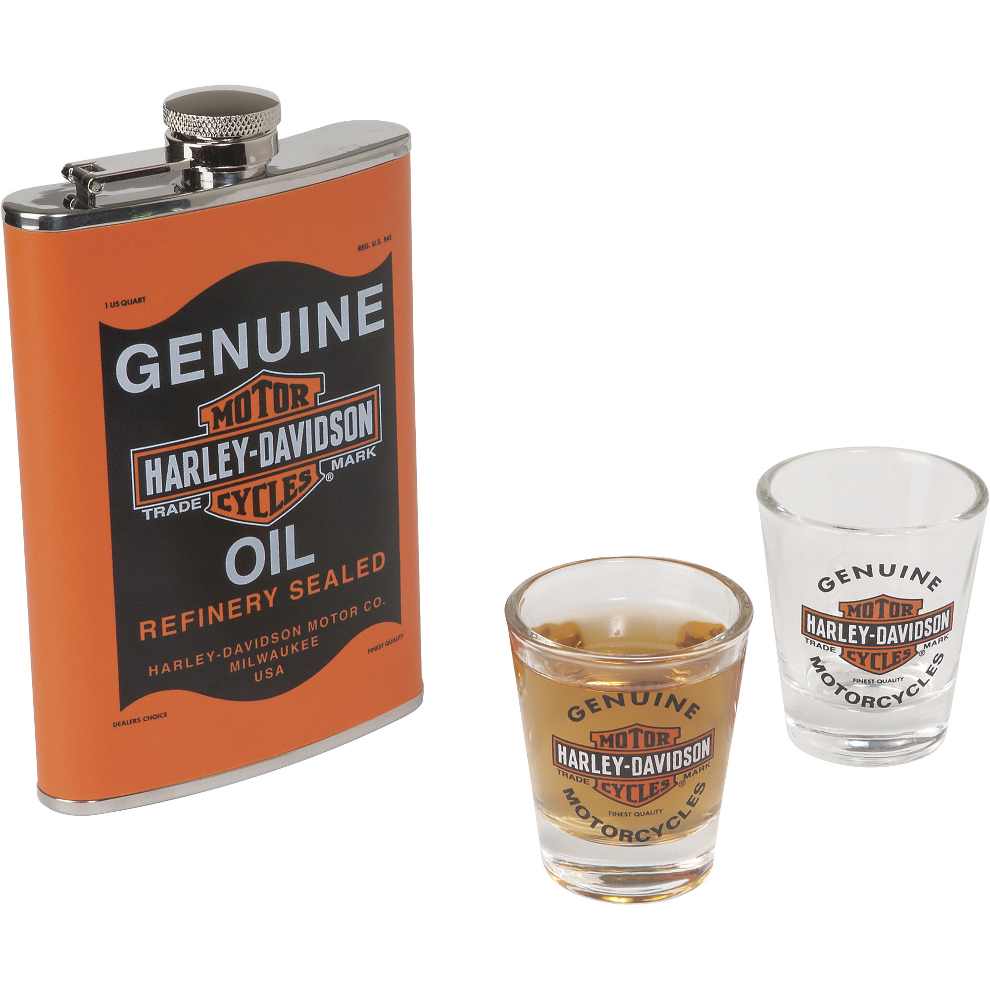 Harley-Davidson Genuine Motor Oil Can 3-Pc. Hip Flask Set, Model# HDL-18557